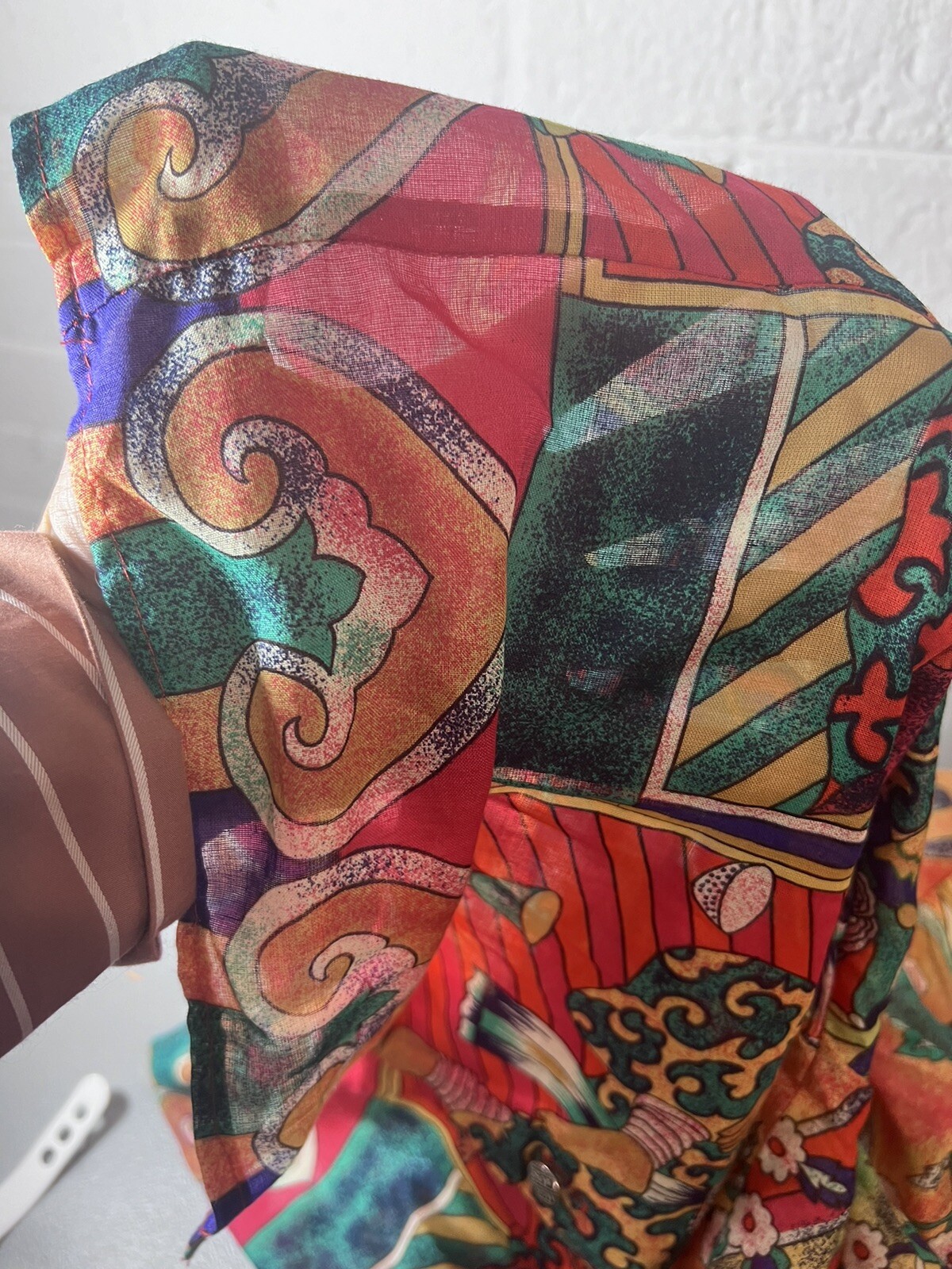 Vintage 80’s Howard Wolf Colorful Ethnic Skirt Matching Blouse Set Women’s 10
