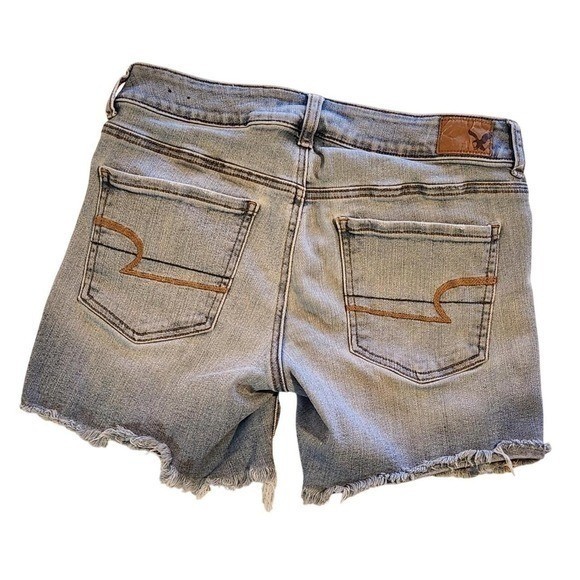 Y2K American Eagle Super Stretch Cut MICRO MINI Shorts Frayed 8 28 Western Vtg