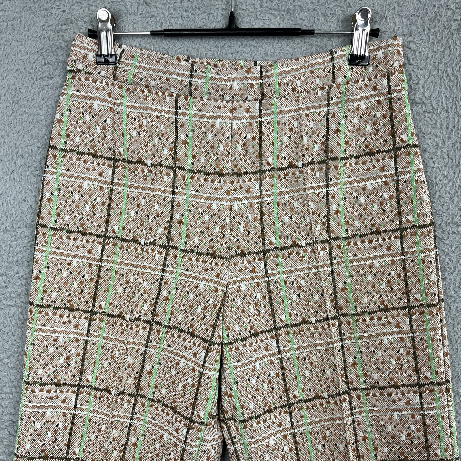 Vintage Kmart Plaid Pants Womens 8 *Mzrs 26×28 Double Knit Polyester Japan 70s