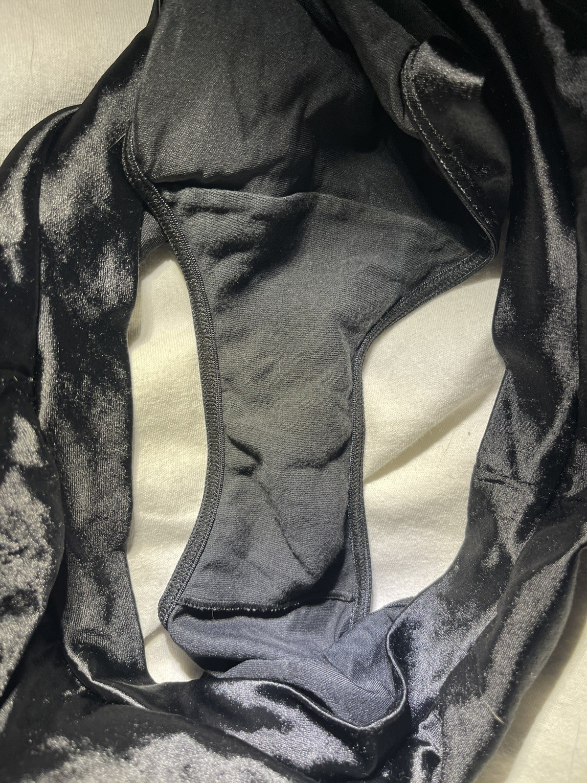 Vintage Victoria’s Secret High Leg Brief Second Skin Black Shiny panties Size XL