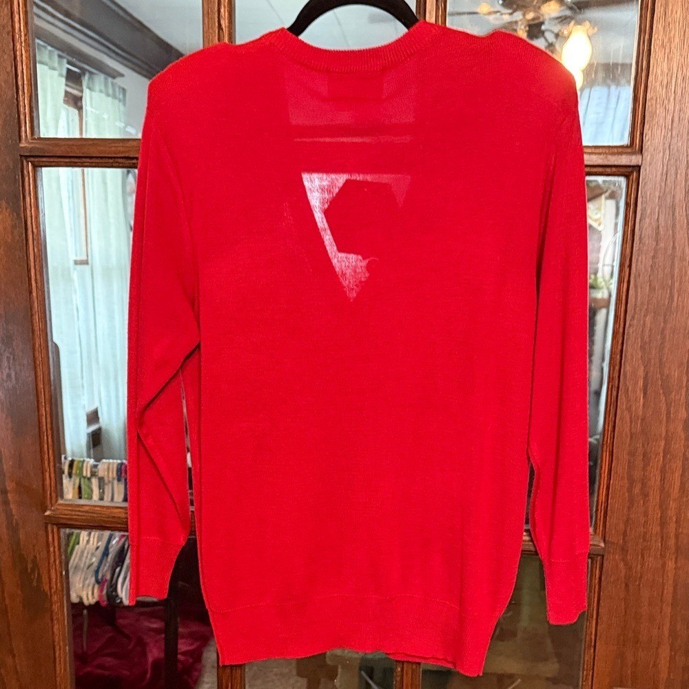 Rochelle California Vintage Red V-Neck Button Front Cardigan Sweater XS RN 45774