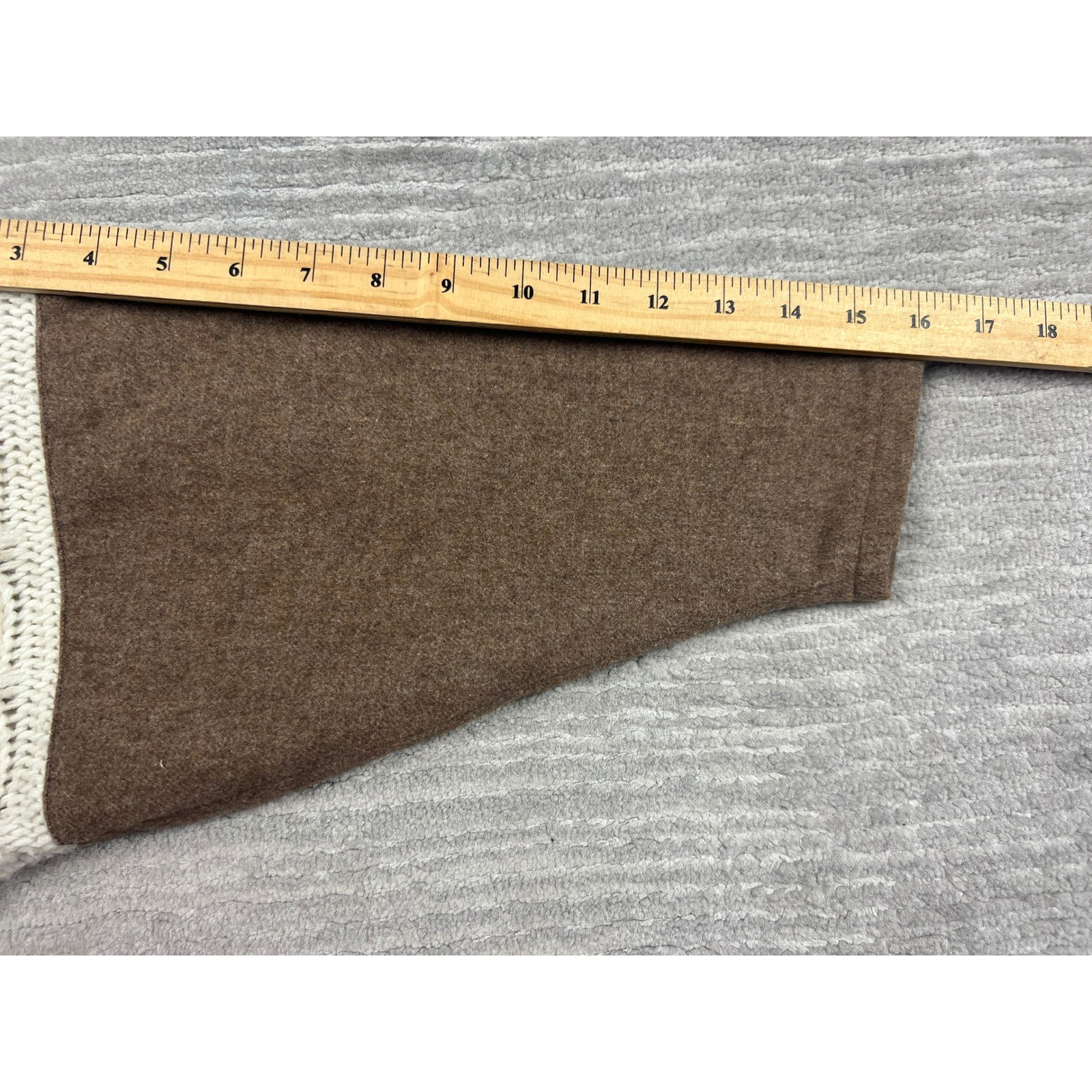 Harrods Dress Womens 38 Brown Wool Blend Midi Italy Cable Knit Button Detail