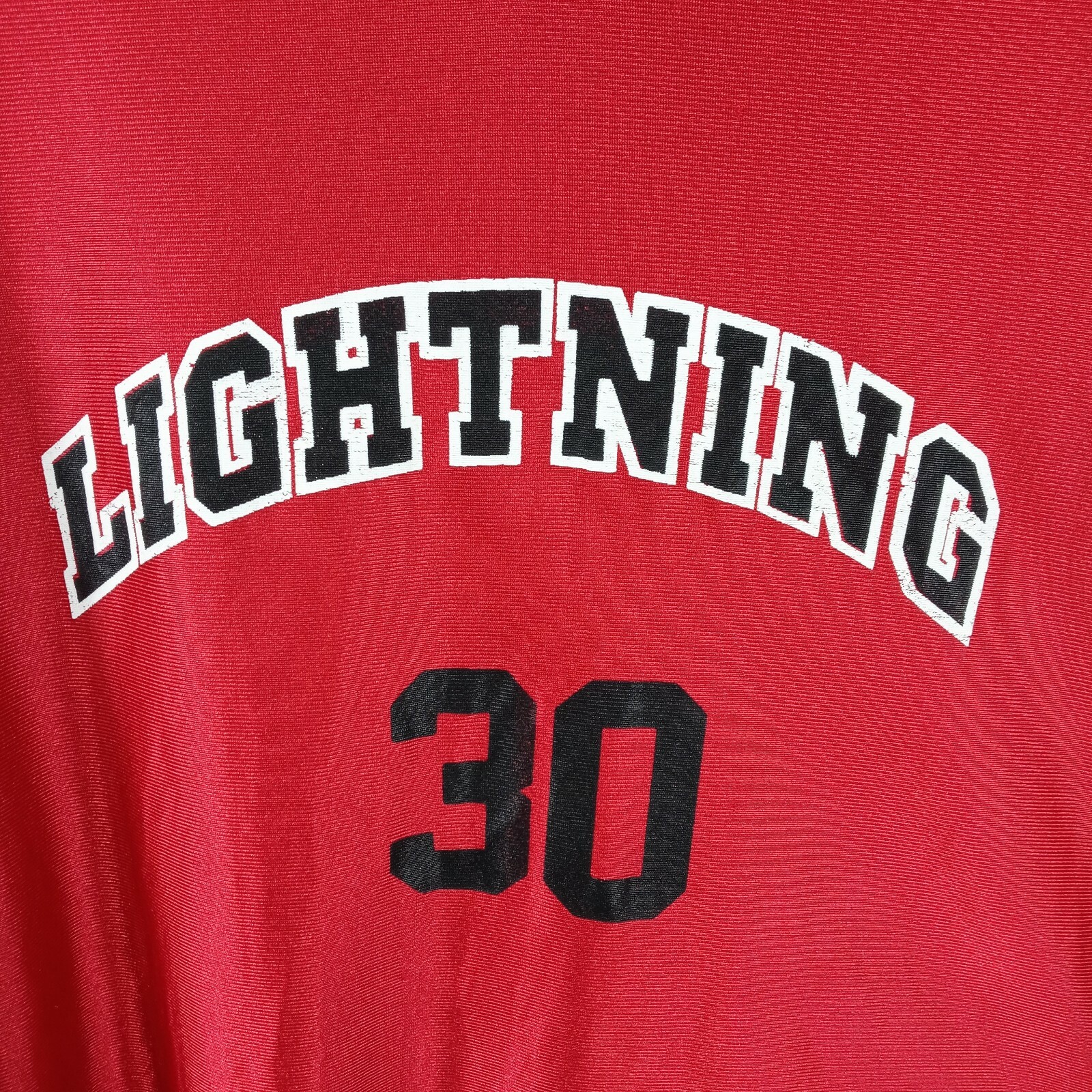 Vintage Lightning Red Sleeveless V Neck Nylon Sports Jersey Women’s Size Medium