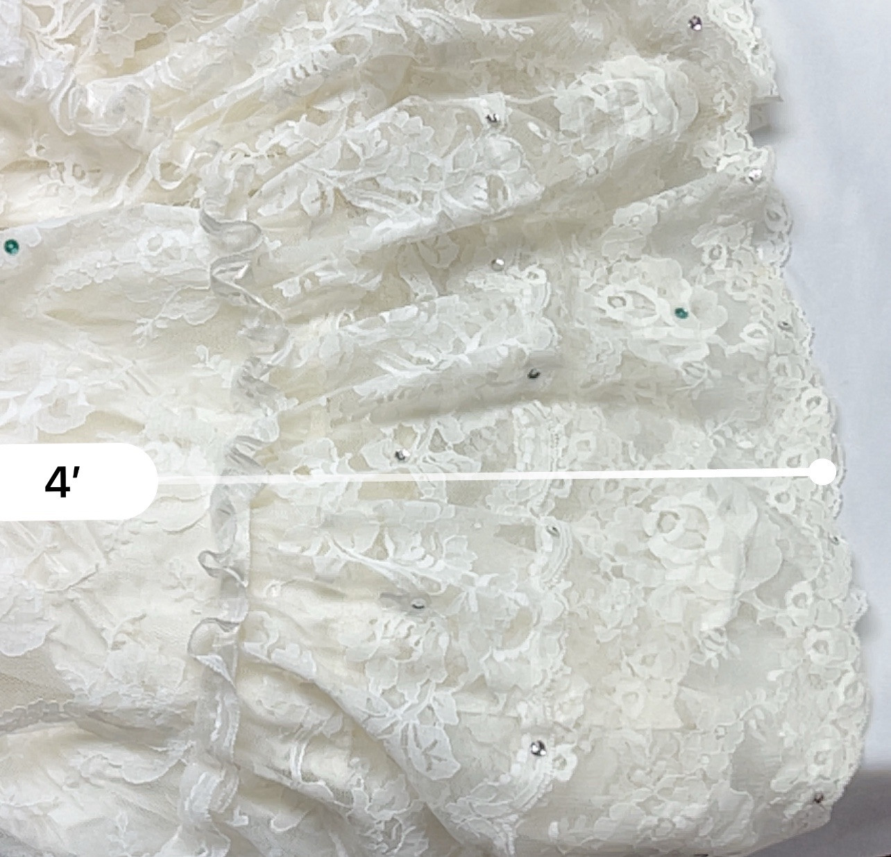 Vtg Susan Lanes Country Elegance Ivory Lace Event Dress 10 Sequin Accents 70’s