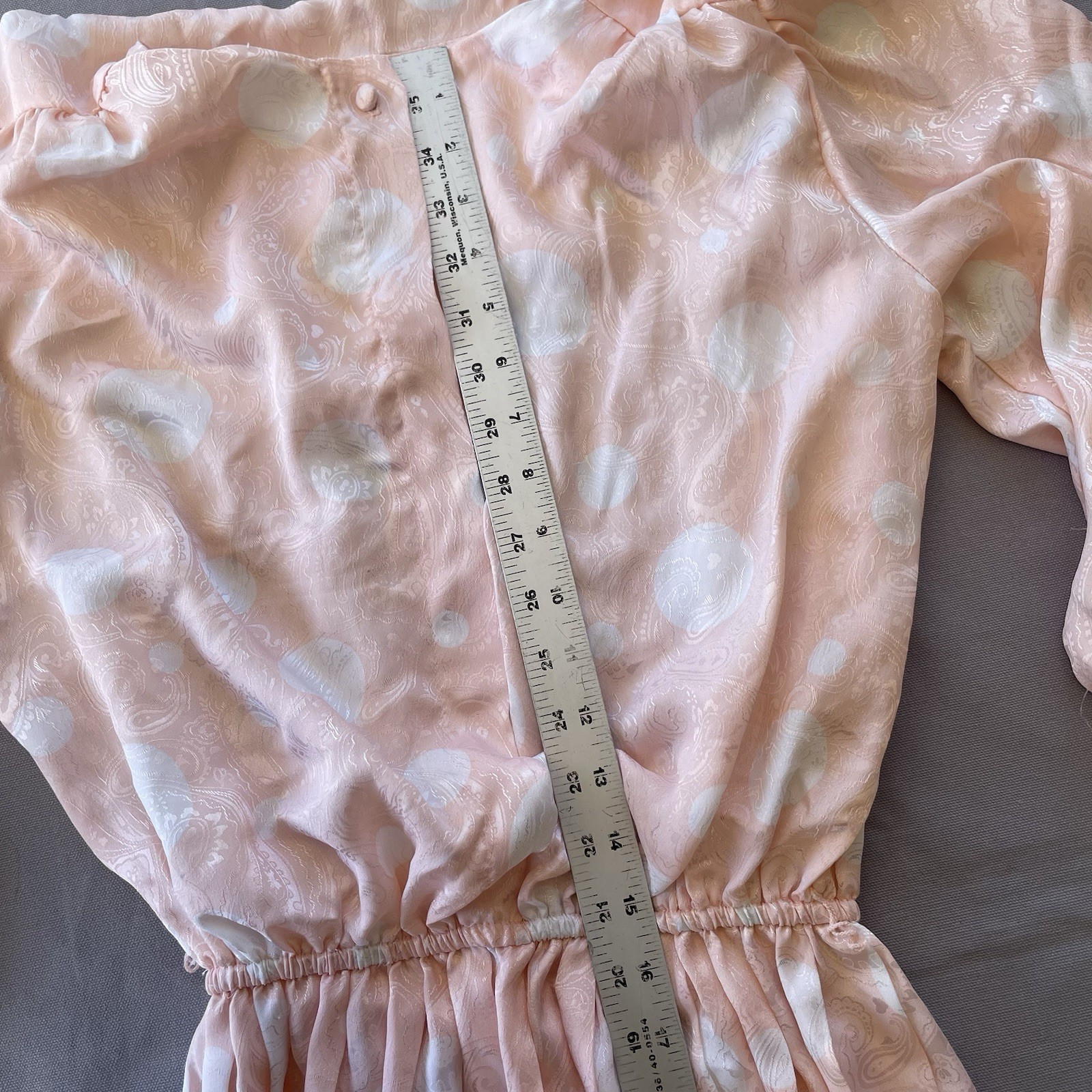 Vintage 1980s Alexis Fashion Inc Pink White Polka Dot Secretarial Dress Size S