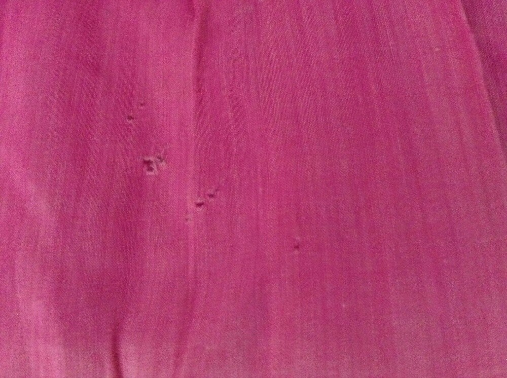 VTG 20s/ 30s? Bright Pink Long Dress Hand Dyed Sz XS? 24″ W DAMAGED HOLES AS-IS