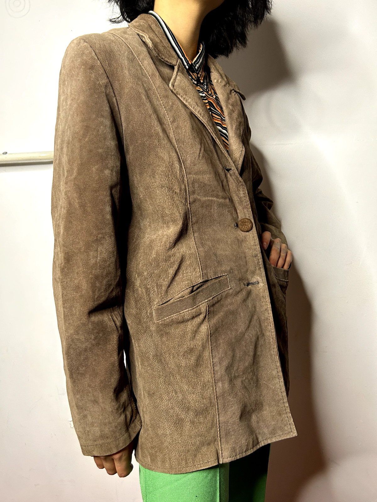 Vintage Australian 1970s JONATA Womens Brown Suede Jacket Genuine Leather AU 8