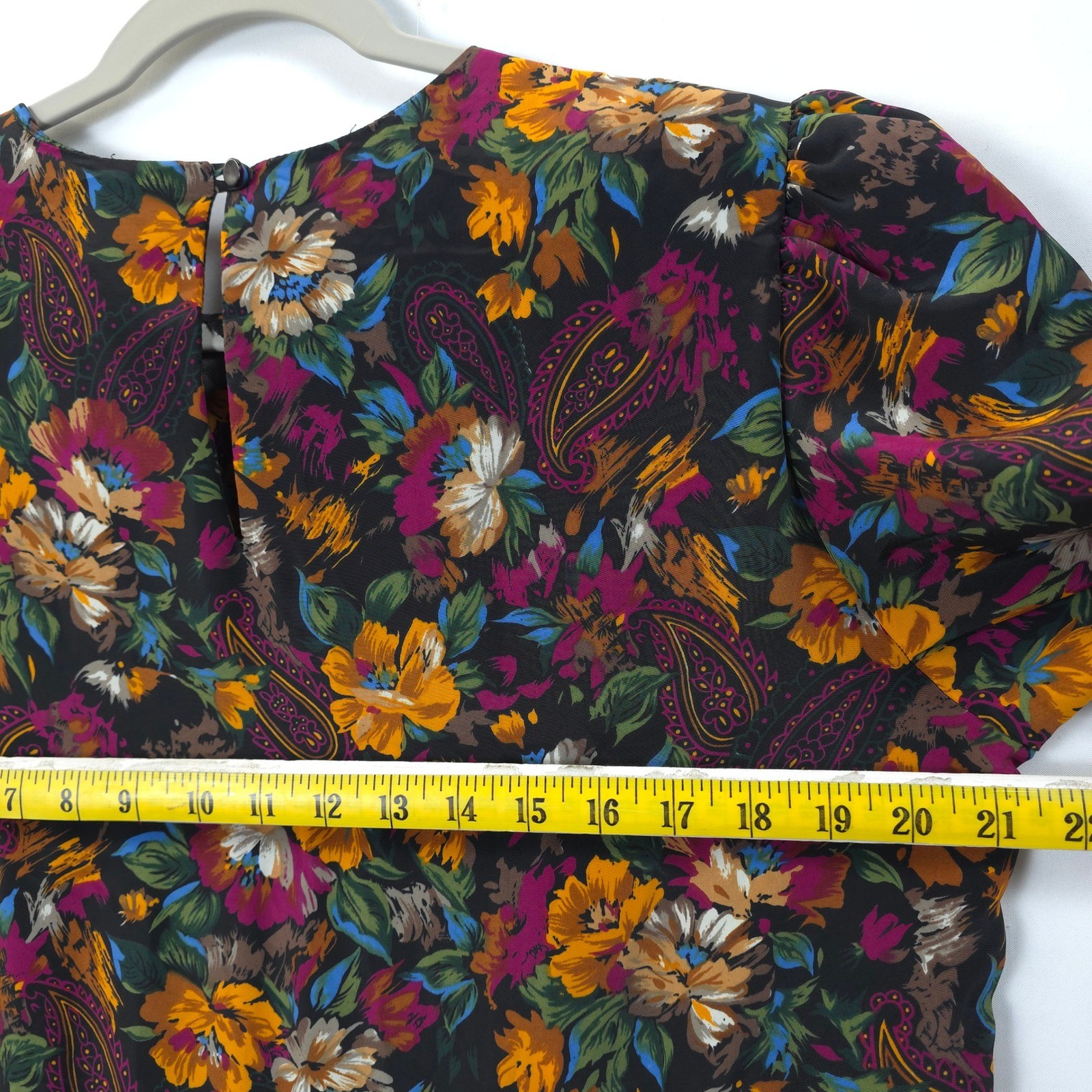 Vtg Lorac Floral Midi Dress Pleated Boho Fall Cottagecore L/ XL Romantic Boho