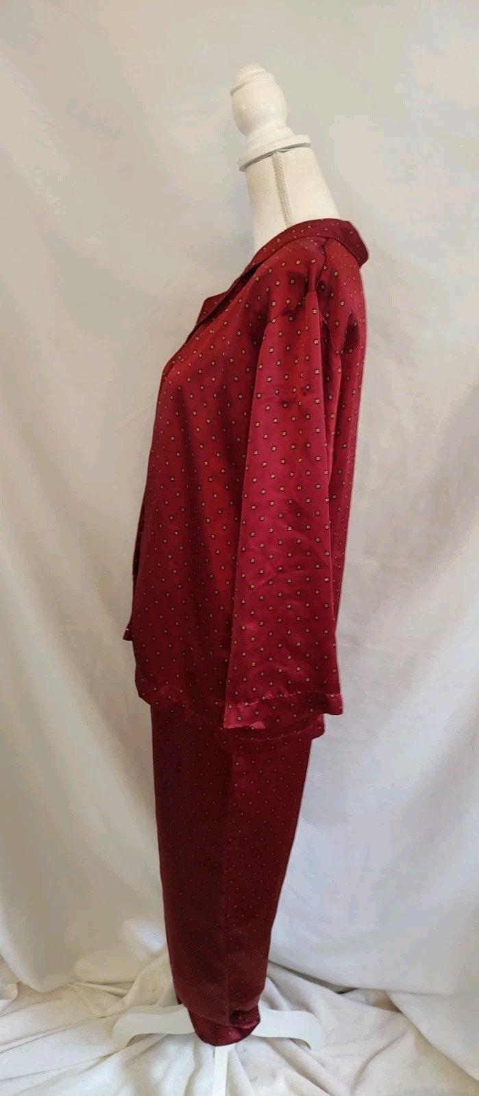 90’s Vintage Pajamas PJ’s Lounge Wear Body Drama Retro Red Satin Sexy Sz S