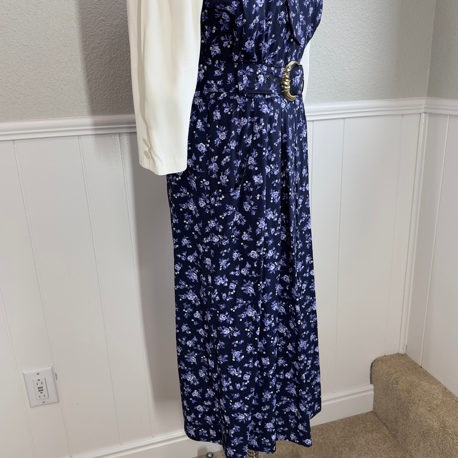 Vtg SL Fashions Womens 8 Feminine Dress Cottagecore Garden Academia Prairie 80s