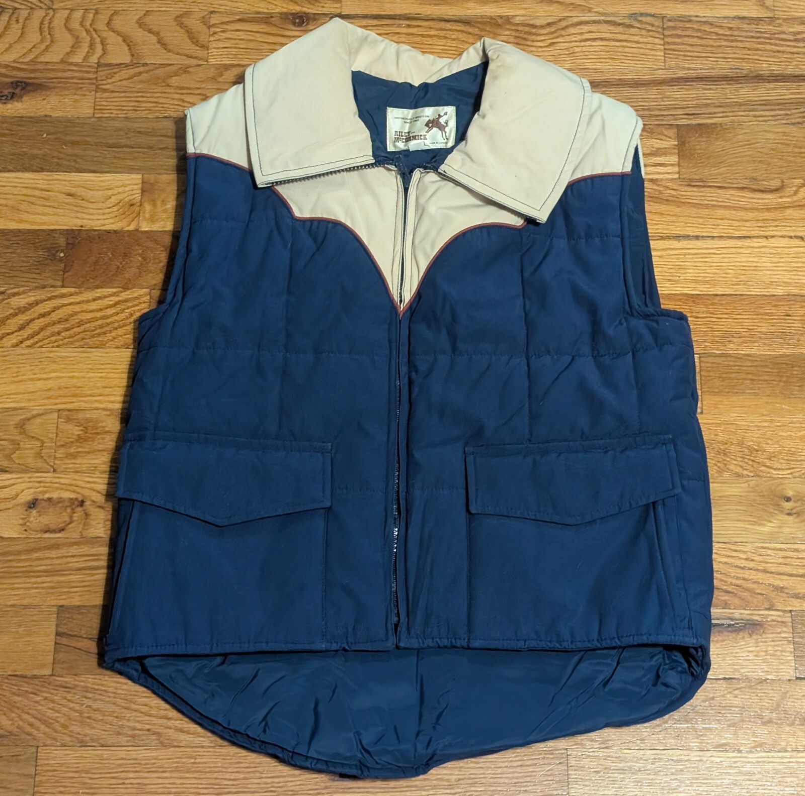 Vtg Riley & McCormick Western Puffer Vest – Large – Canada – Nylon Zipper Pocket