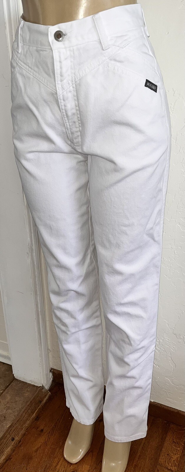 Vintage 80s 90s Rockies Western Jeans High Waist WHITE Bareback-Sz 9/10 PERFECT!