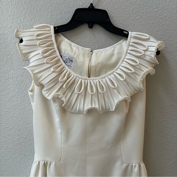eve le coq california 1970s vintage white wedding gown cocktail dress womens 4