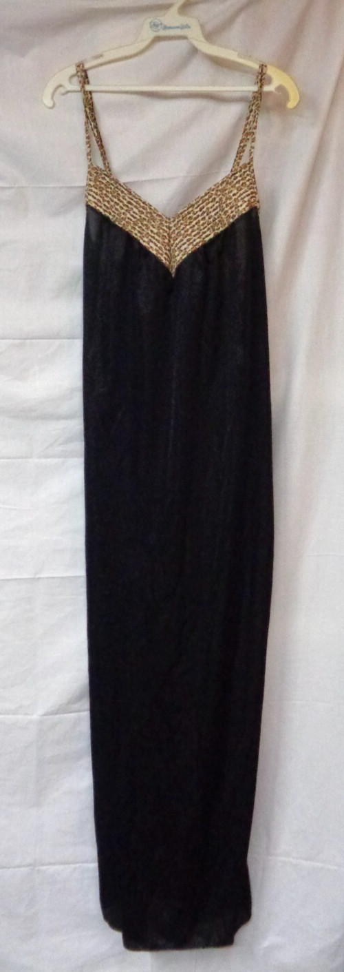 Vtg Women’s UNDERCOVER WEAR Long Nightgown #94750 MAJESTIC Black / Size M