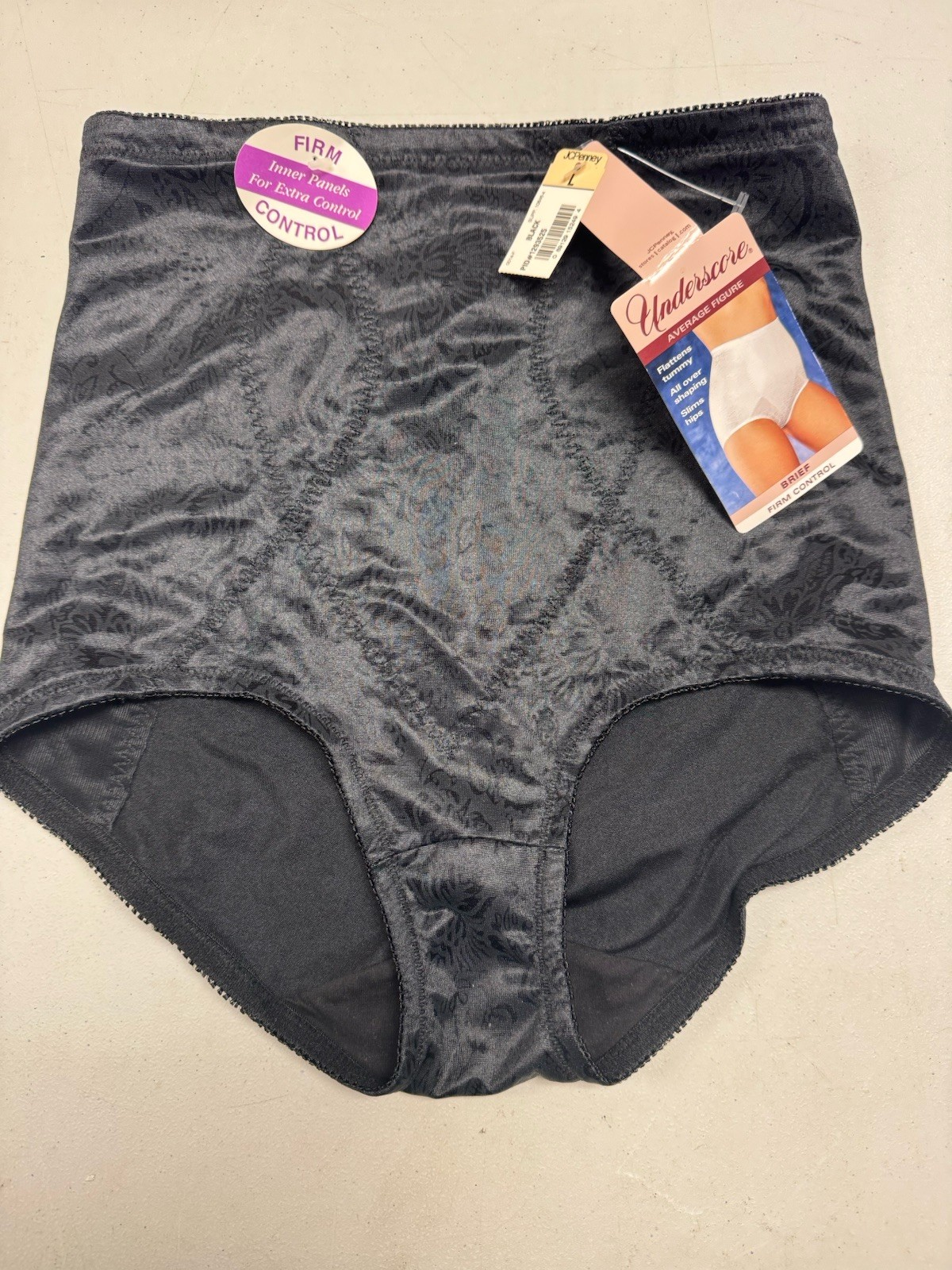 Underscore Vintage Girdle Black Large NWT Firm Control
