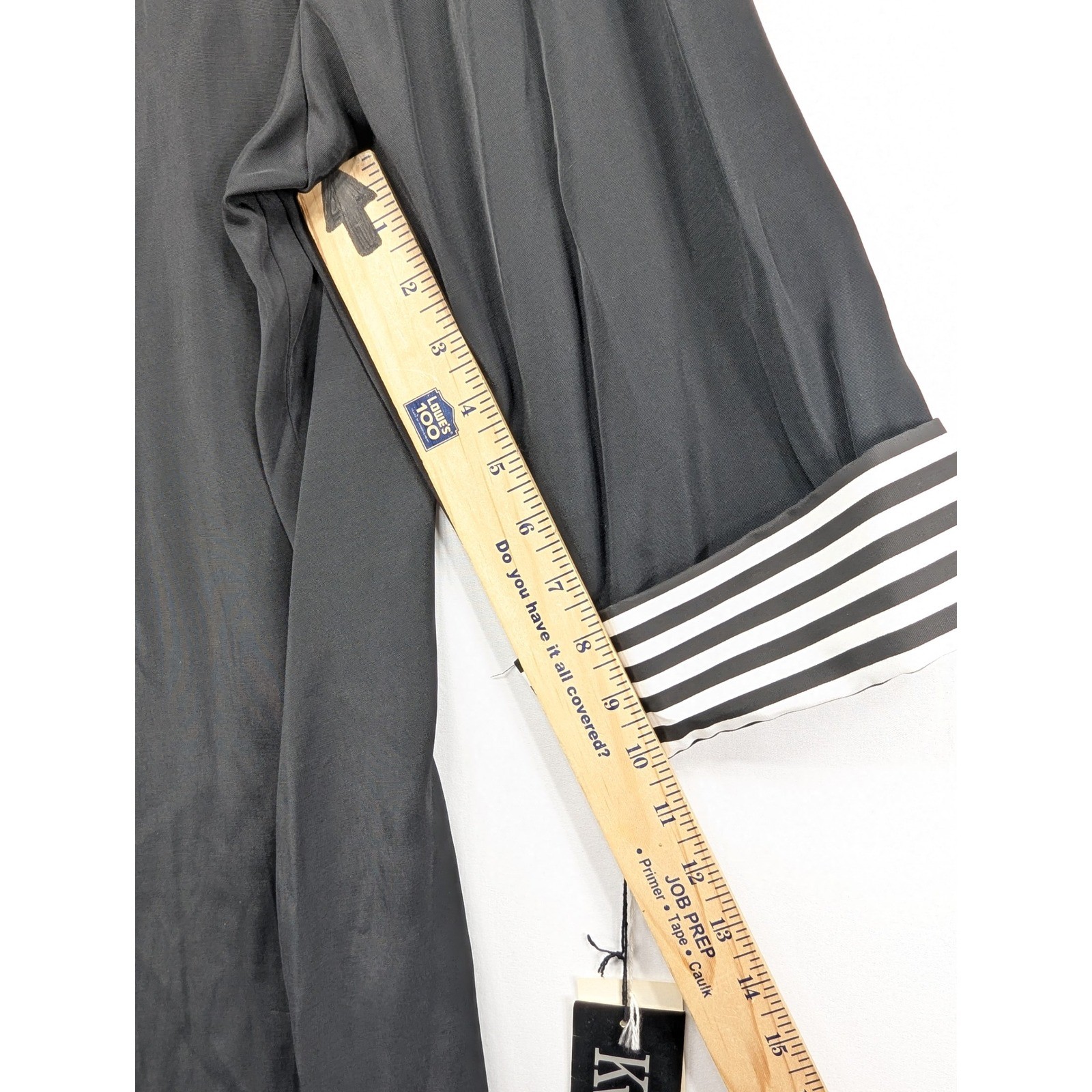 Kwai II Vintage Black Blazer White Blouse Set Plus Size 18W Striped Cuffs USA