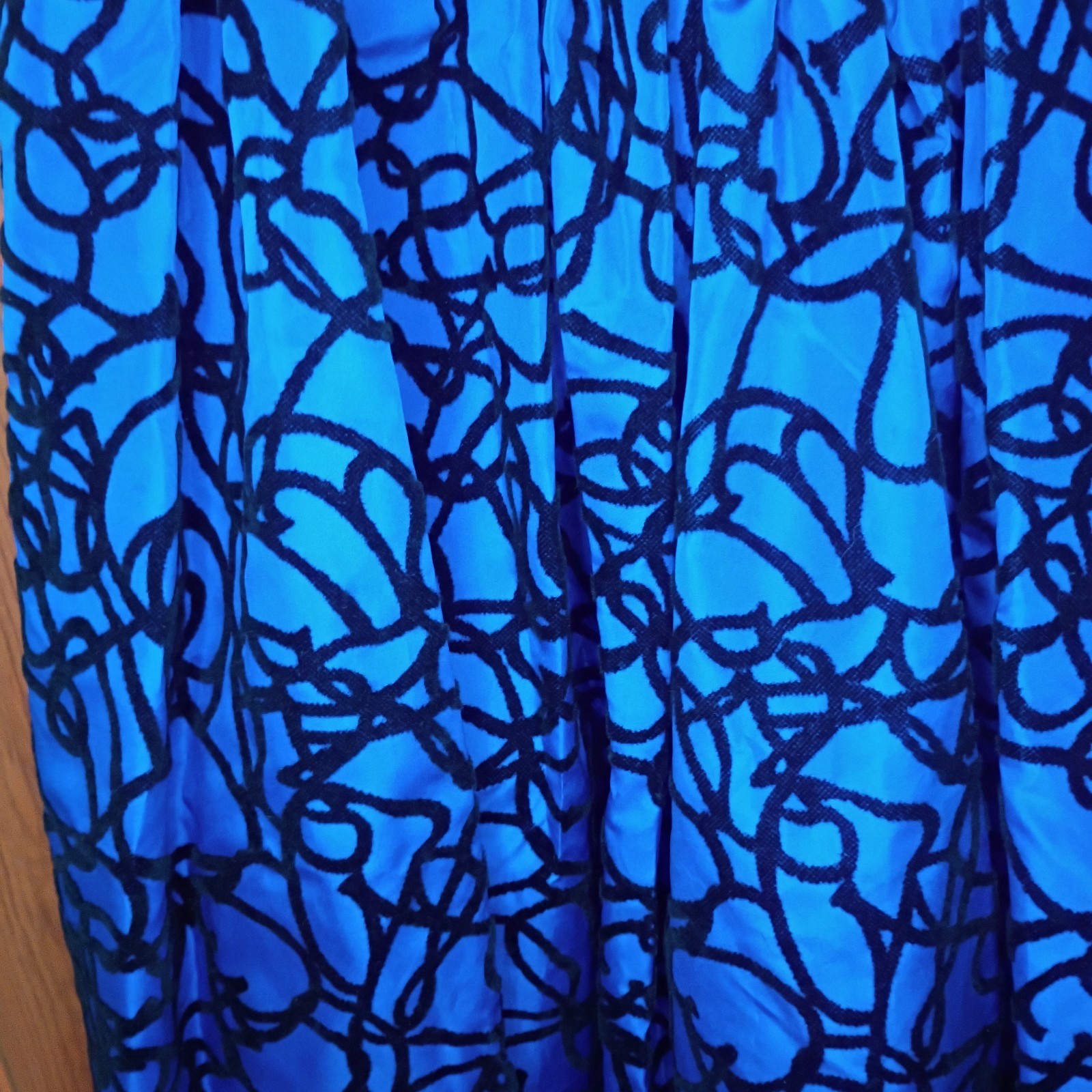 80s Vintage Formal Dress Shoulder Pads Crushed Velvet Size L Women’s Blue