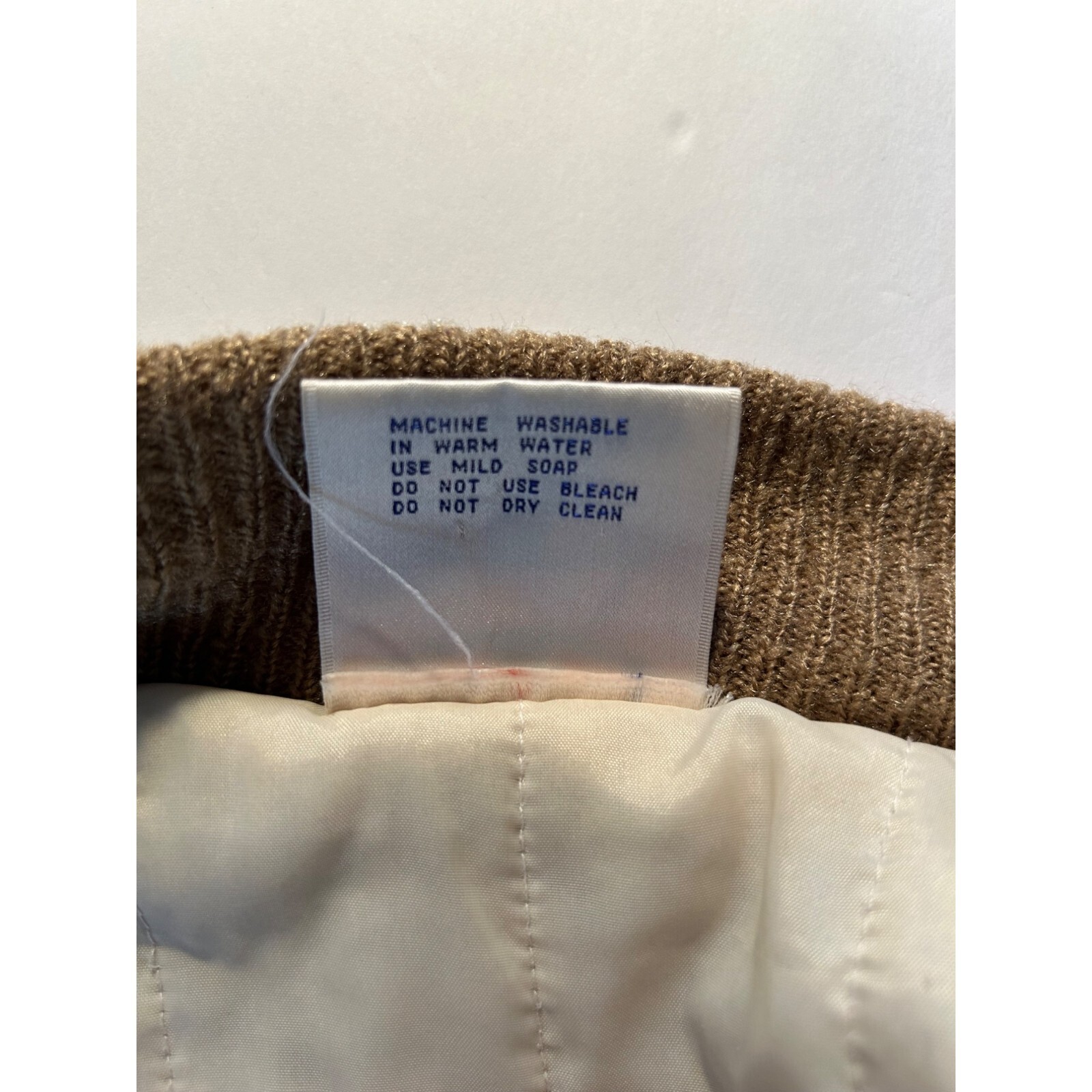 Vintage Hippie Boho Jacket Women L Beige Textured Knit Zipper & Button Closure