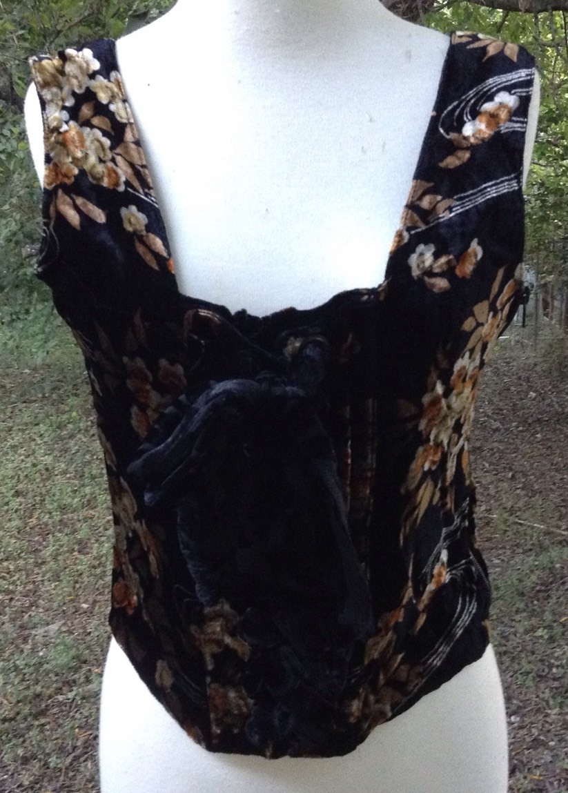 VTG 90s My Boyfriend’s Back SILK VELVET Bustier Sz M Brocade Art Y2K