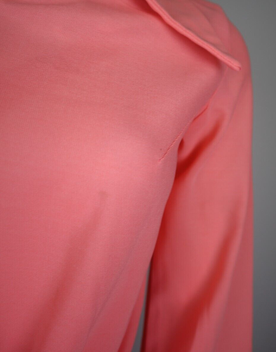 Vintage 1970s 70s Women’s Coral Orange Pink Dress with Belt – Size S