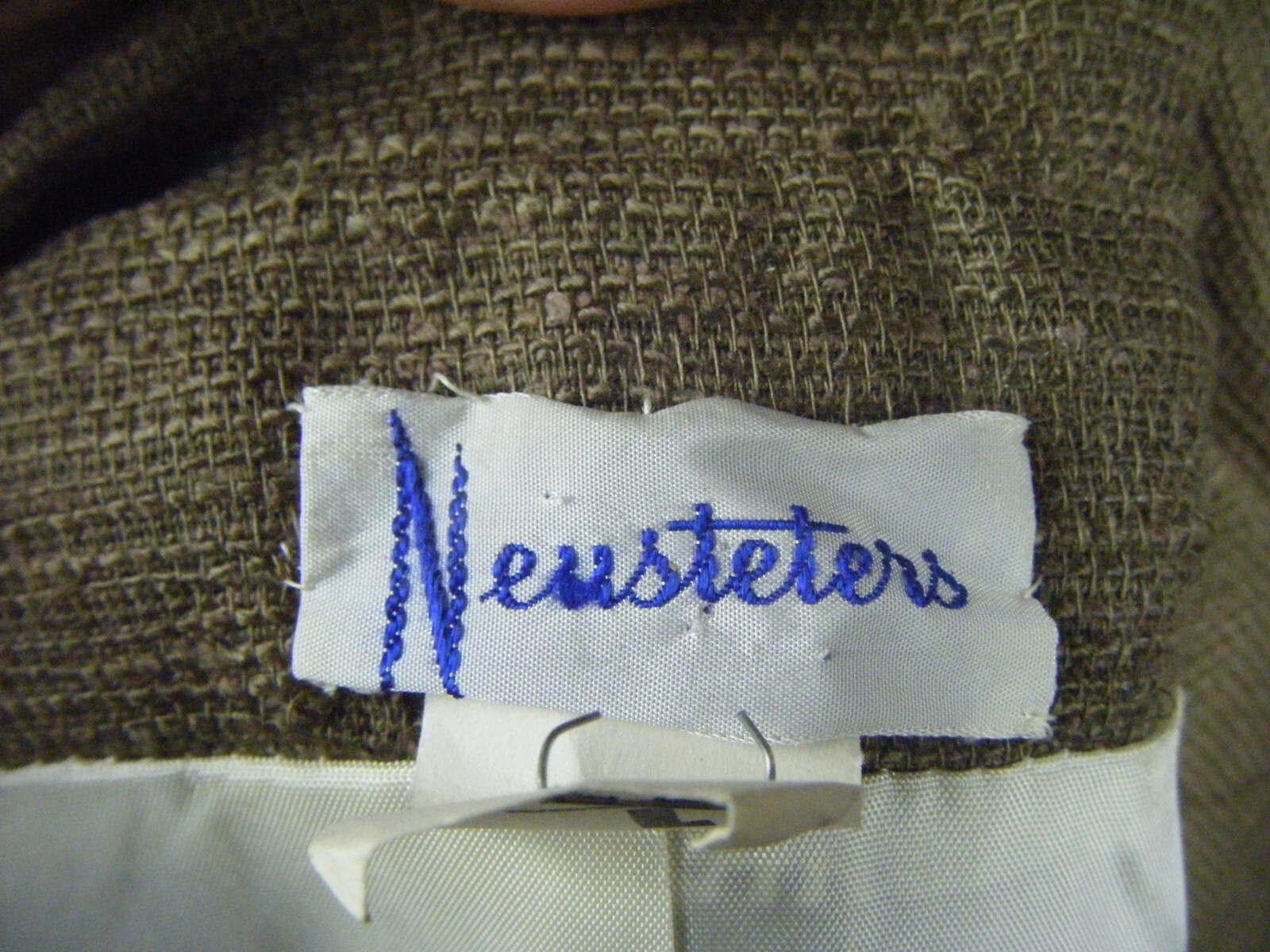 NEUSTETERS Vtg 60s Olive Brown Fine Woven Knit Top & Jacket-Bust 36/XS-S