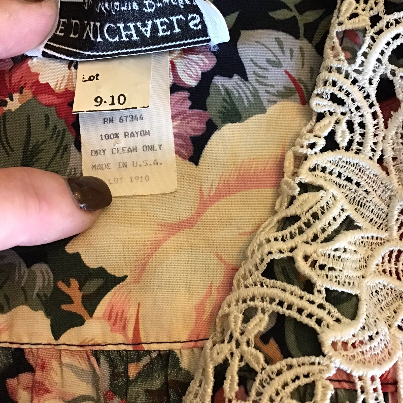 ED Michaels by Melanie Drucker Floral Short Sleeve Cottagecore Dress Size 9/10