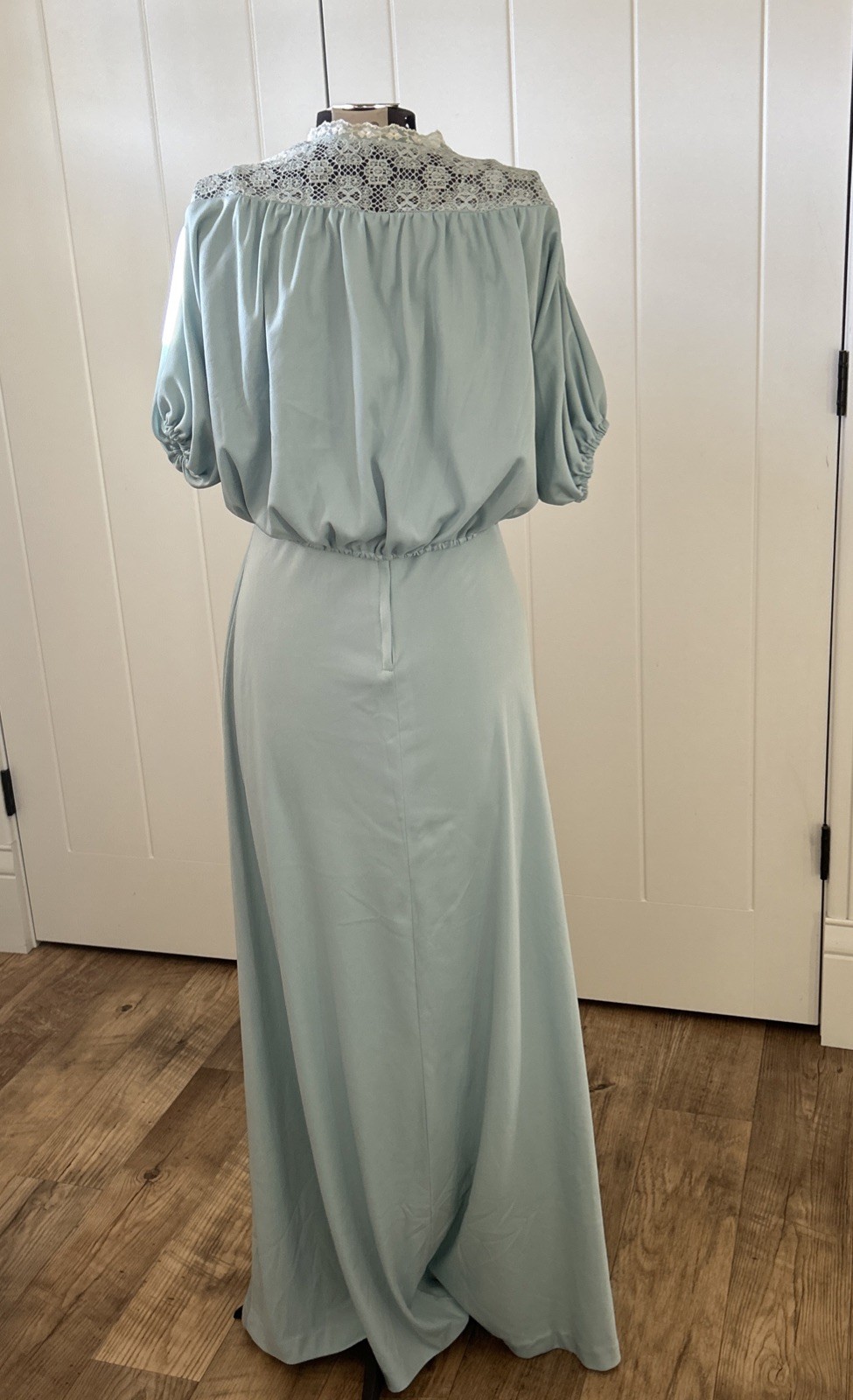 Vintage 1970’s Vicky Vaughn Blue Spaghetti Strap Dress With Waist Tie Jacket