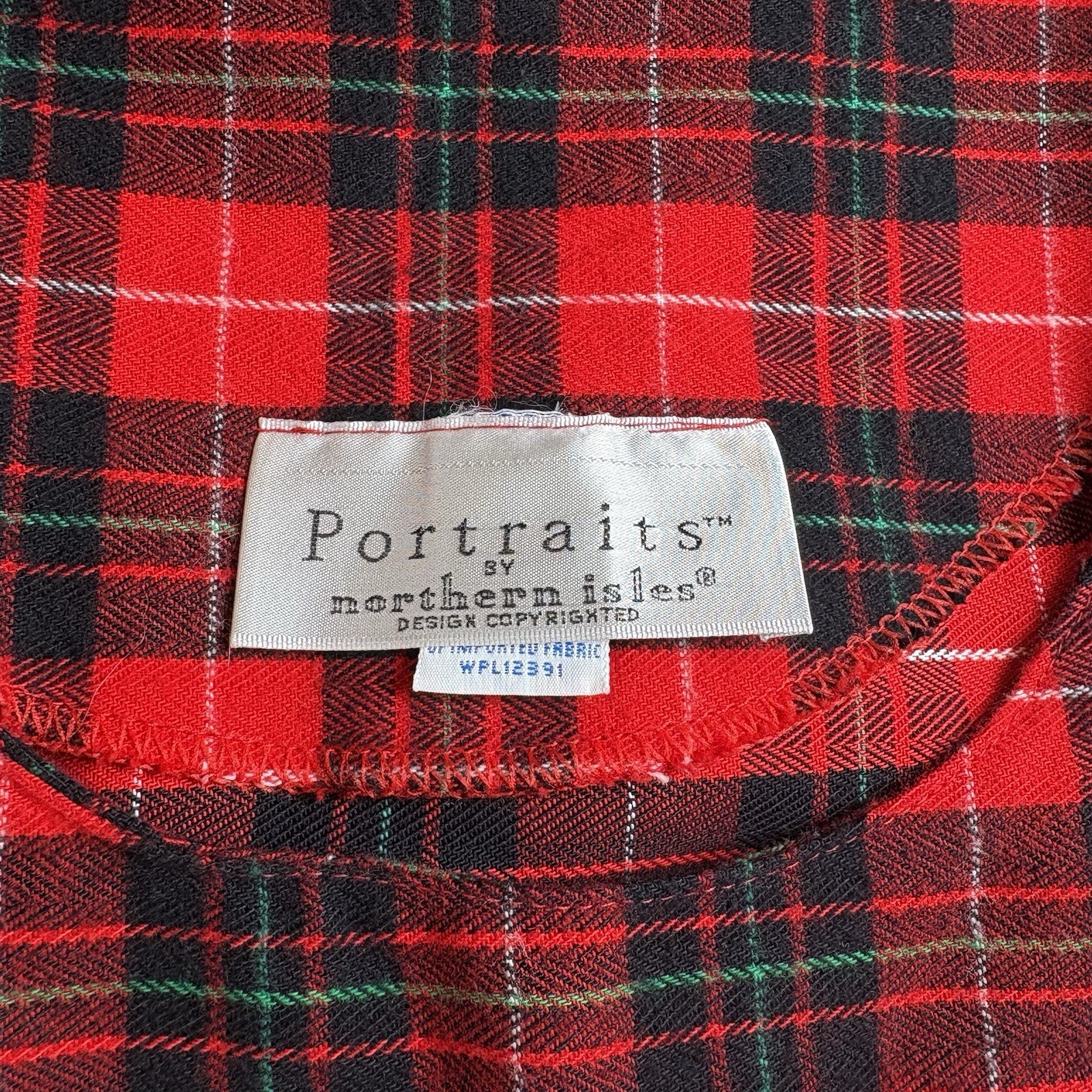 Portraits by Northern Isles Red Plaid Flannel Pleated Overall Dress Size 10