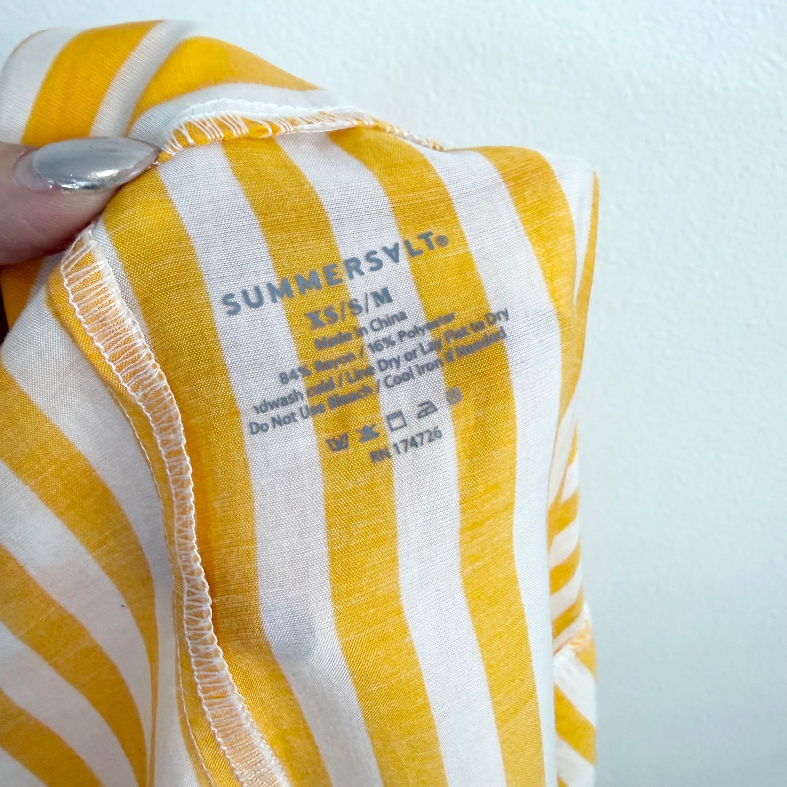 Summersalt Yellow White Striped Wrap Midi Skirt Swim Cover Up XS/S/M