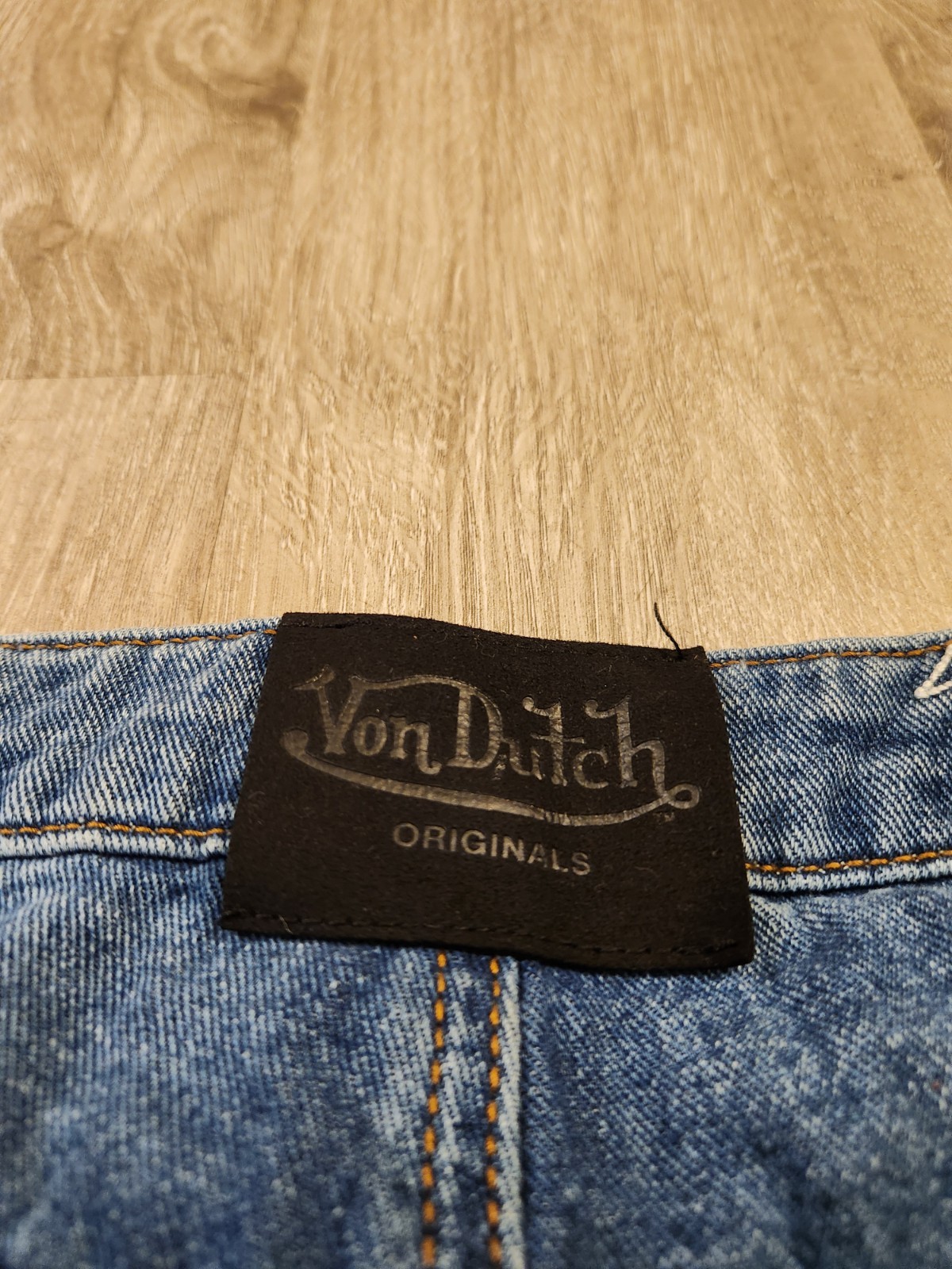 Vintage Von Dutch Jeans Denim Wide Leg Size 7 Y2K Skater Baggy 28×30