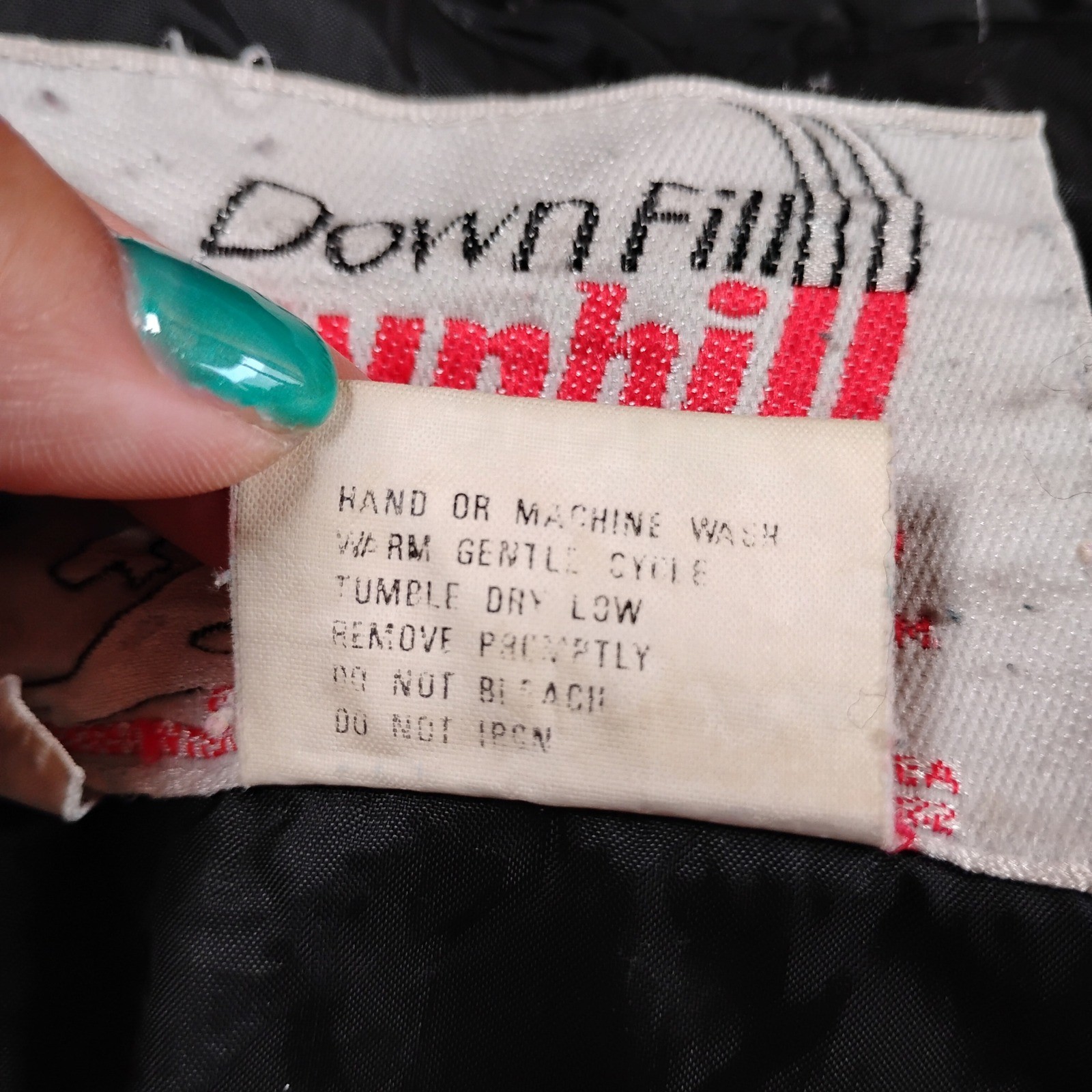 Vintage 1989 Downhill Racer Down Fill Ski Jacket Black Pink XL S