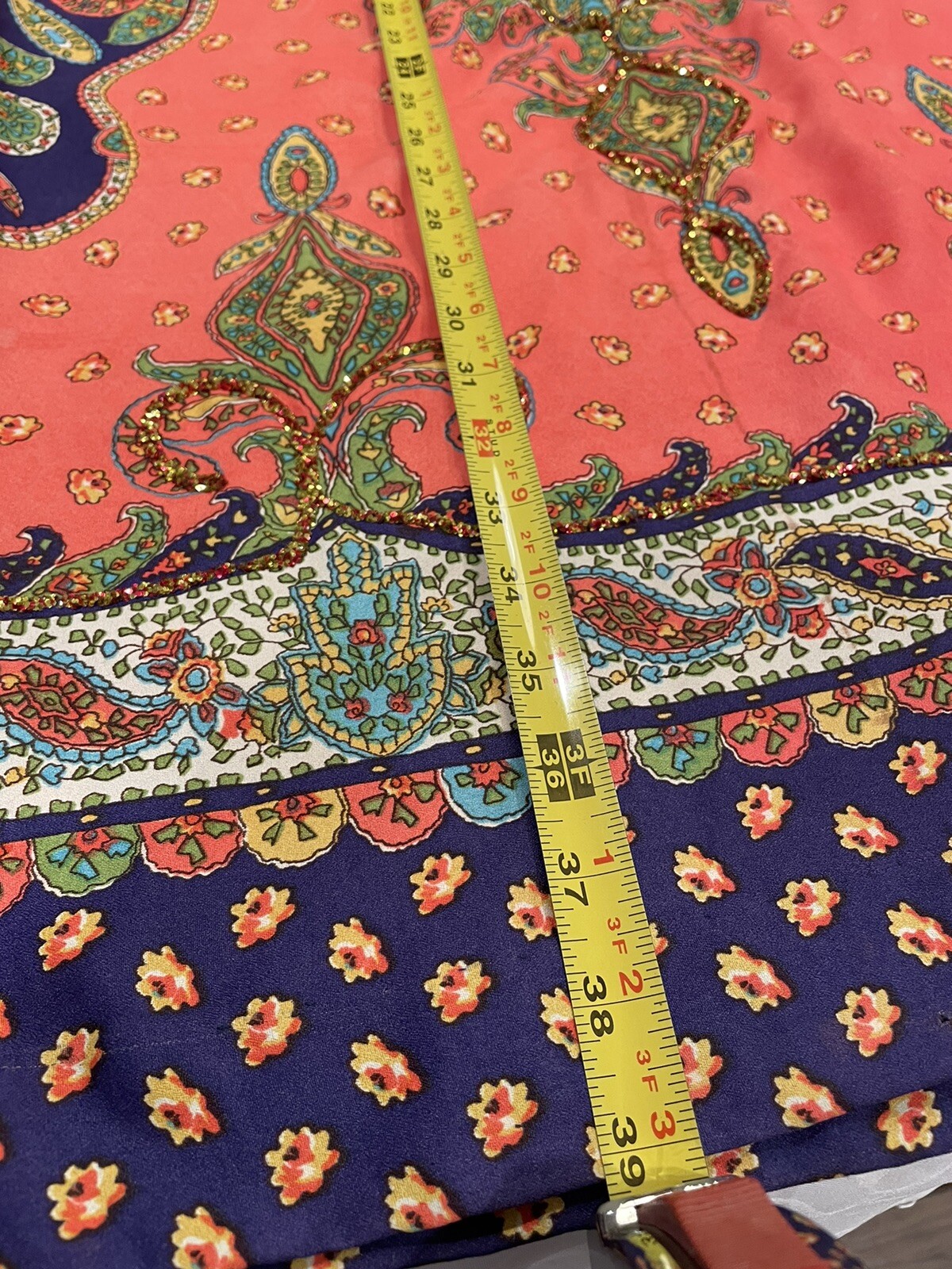 Vintage Maxi Skirt By Malbe Original 60 70 Glitter Psychedelic Boho Size 9/10