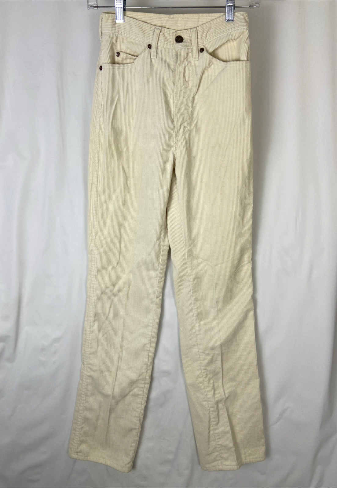 Vintage Funny Girl 70’s Women’s Corduroy Beige Pants Size 9/10 Tall 23″x32.5″