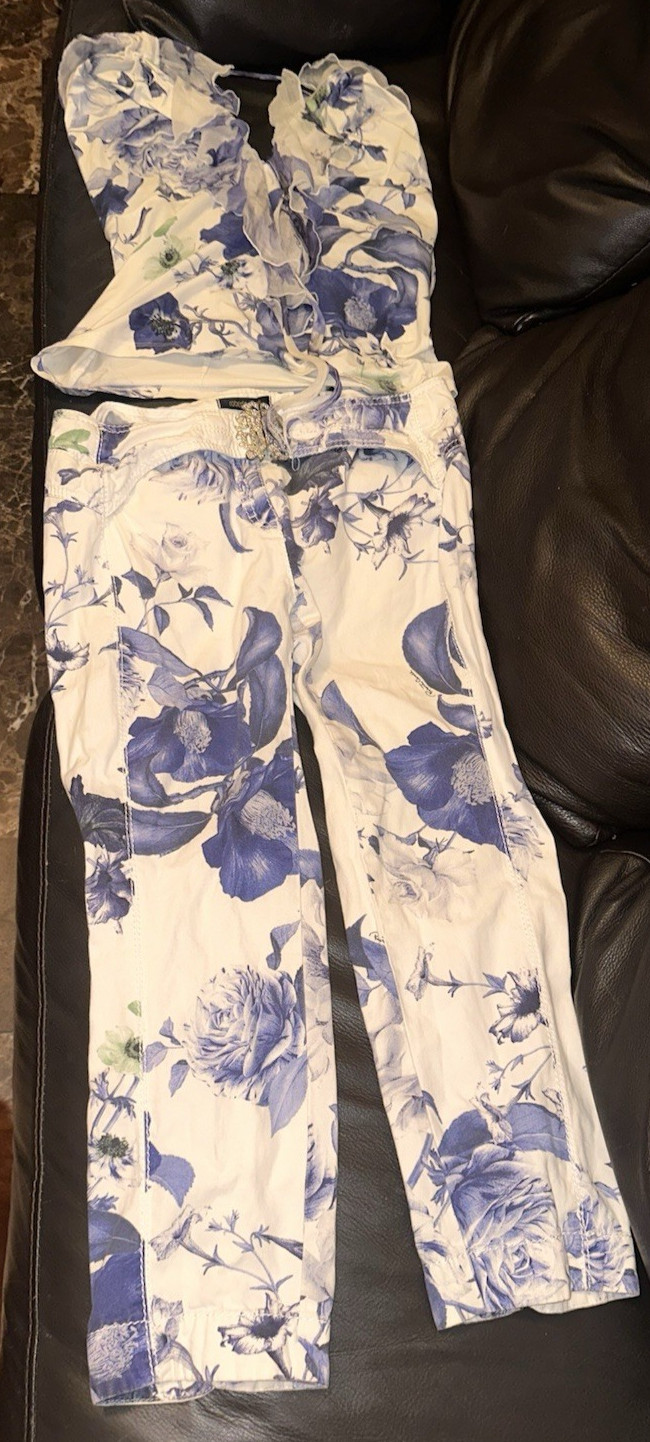 vintage Y2K Roberto Cavalli Capri jeans size 44 rhinestone