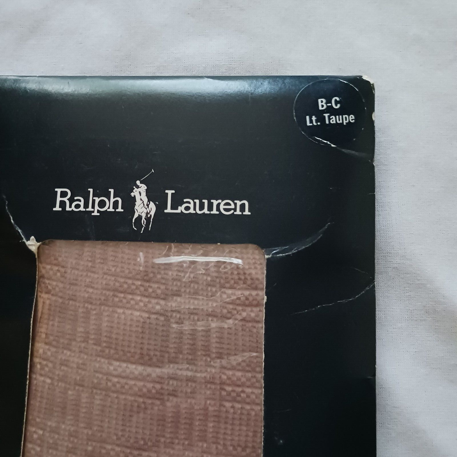 New Vintage Ralph Lauren Sheer Pantyhose Taupe Size B – C Textured