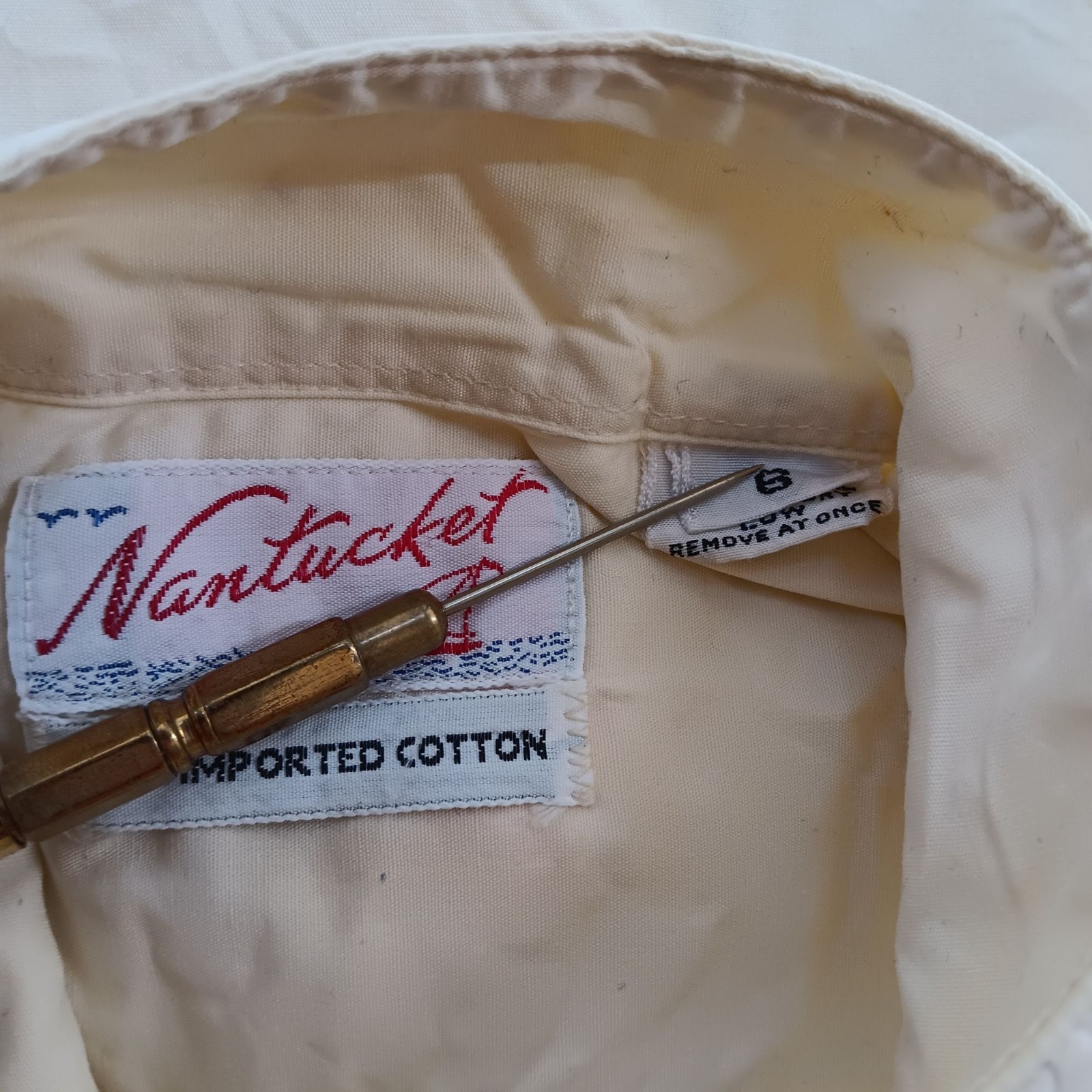 True Vintage Blouse 1950’s sz 6 Nantucket Cotton Button-Up Sailing Yacht Club