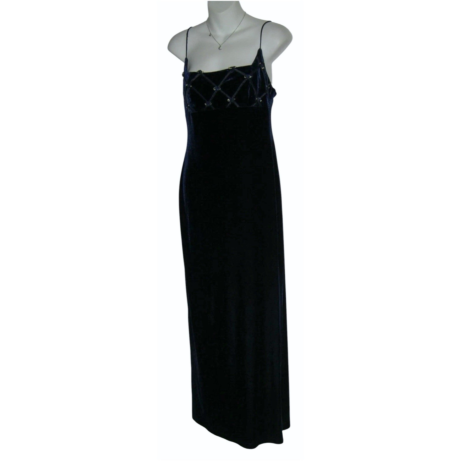 Steppin Out Vtg 90’s Crushed Velvet Navy Blue Whimsigoth Fairy Grunge Goth y2k