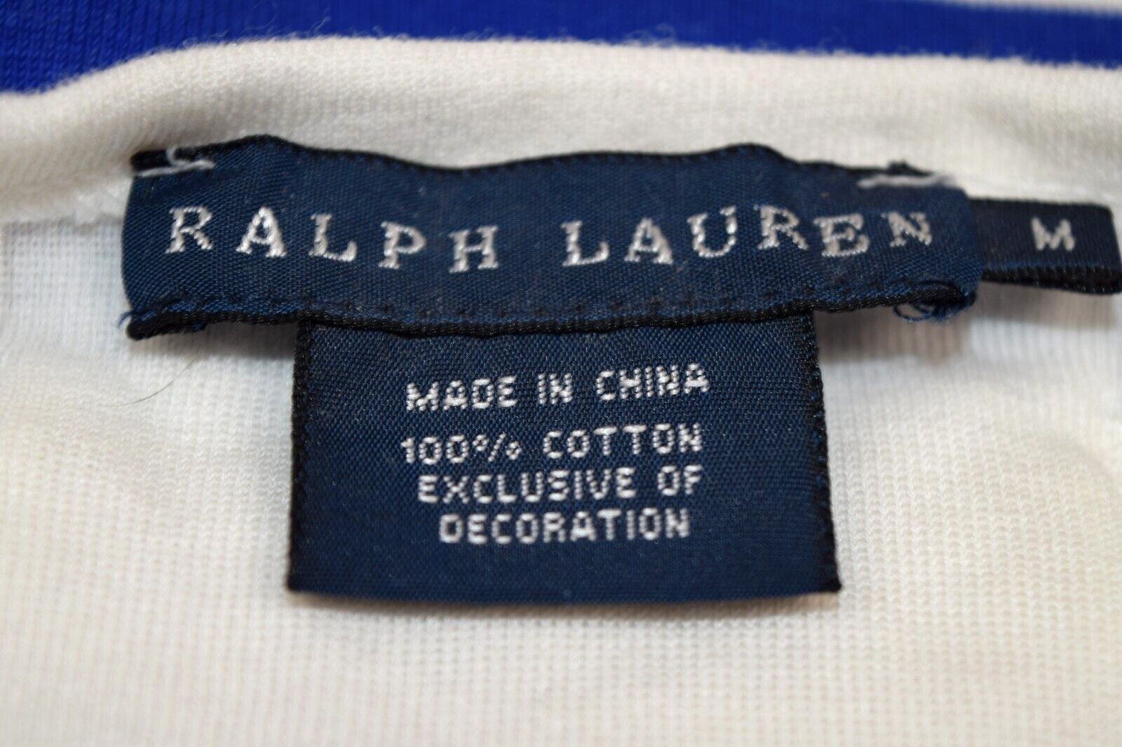 Vintage Ralph Lauren Top Size M 80s Blue White Stripe International Yacht Club