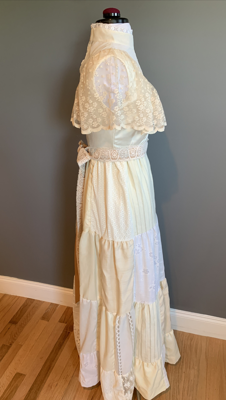 Vintage Country Elegance Patchwork Lace Cottagecore Boho Wedding Dress