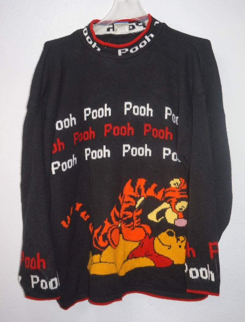 VTG 1990s Disney Winnie The Pooh Tigger Sweater Sz L Made in USA