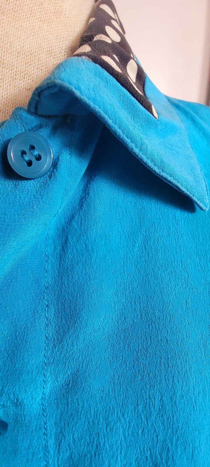 Oleg Cassini Washable Silk Vintage 80’s Turqouise Silk 2-piece Blouse + Blazer