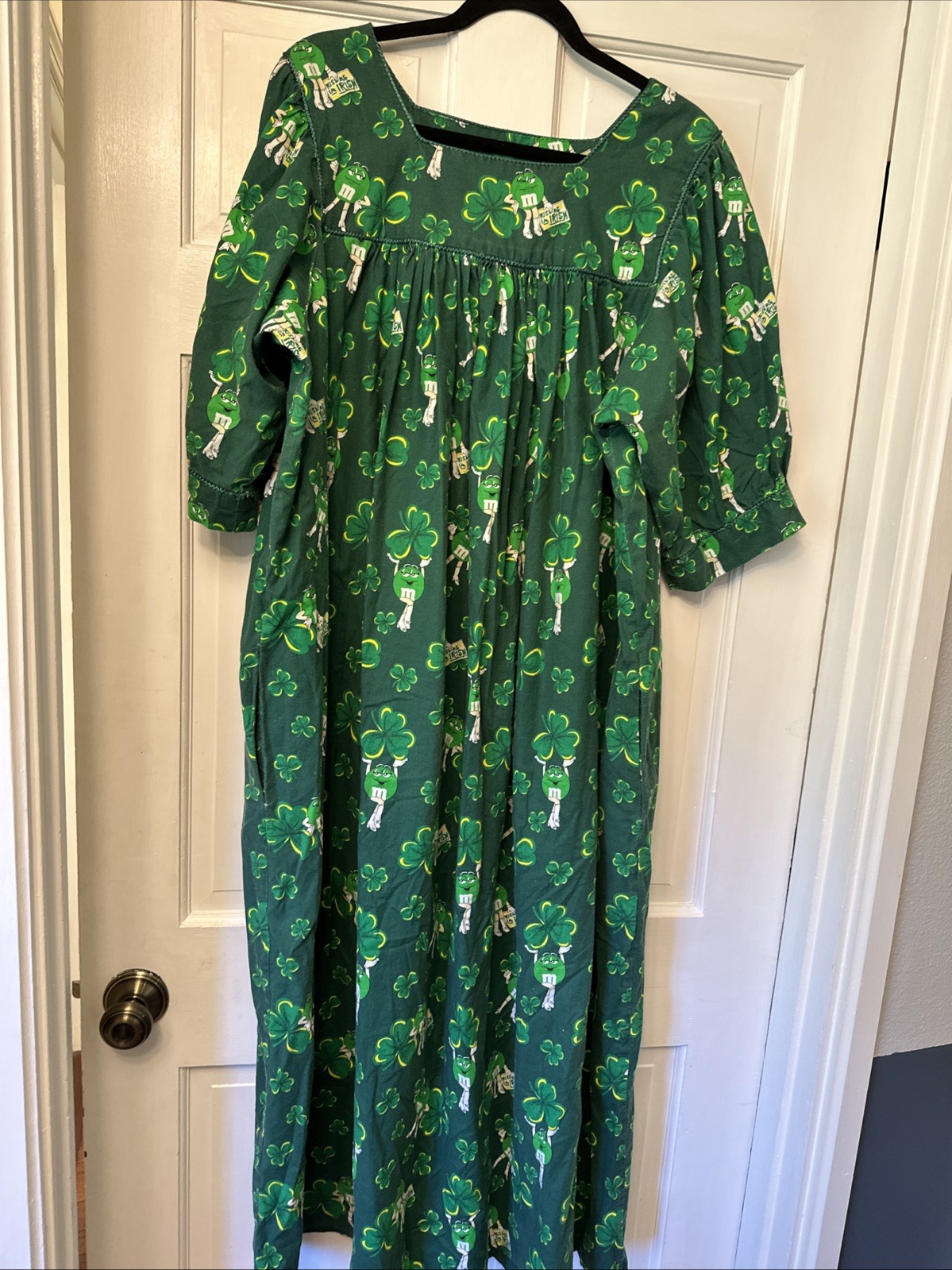 Womens Plus Size Homemade House Dress Green M&M’s St Patrick’s Day Irish Festive