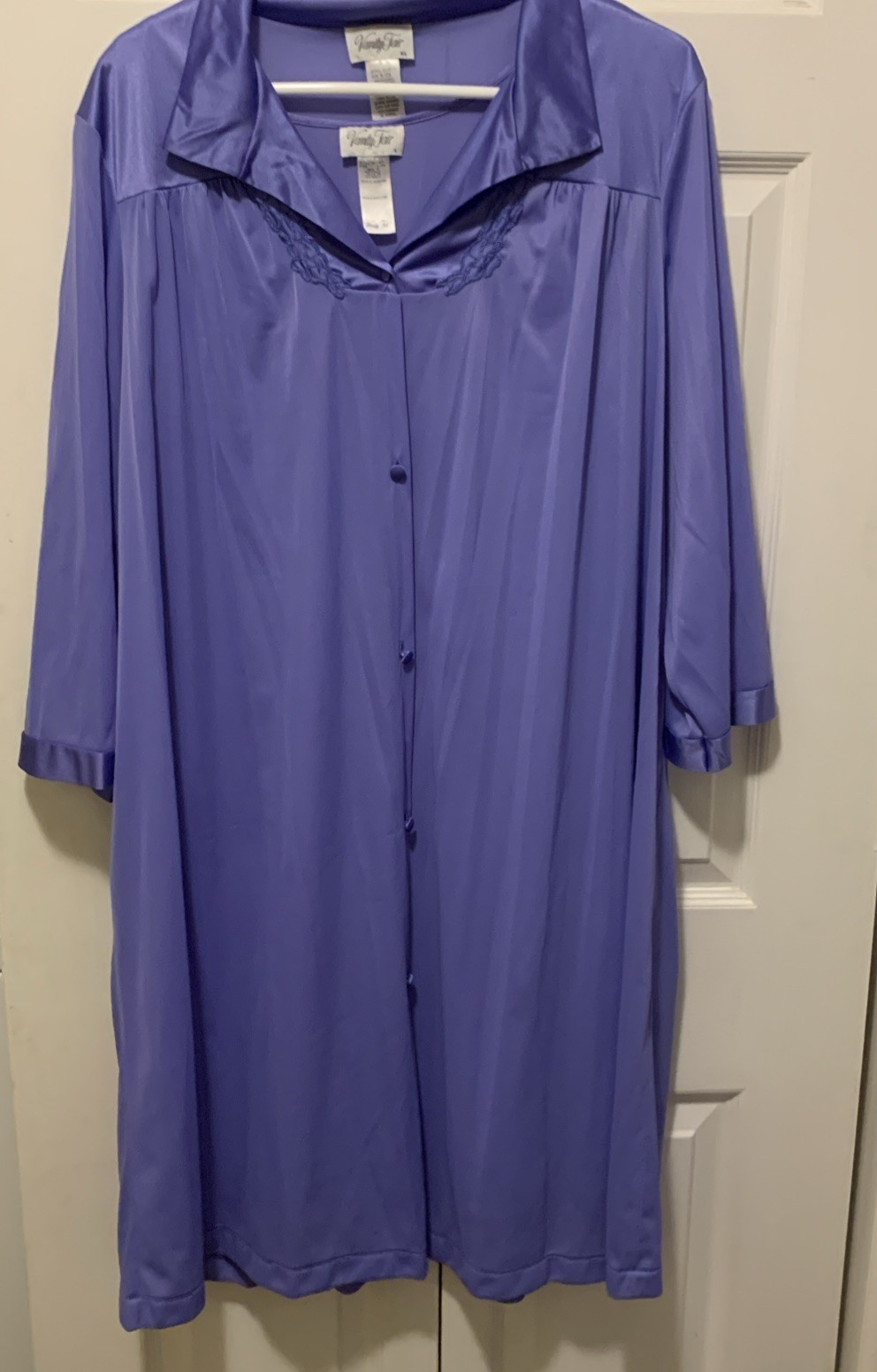Vanity Fair Med Purple Sleeveless Short Nightgown + Long Sleeve Robe XL.