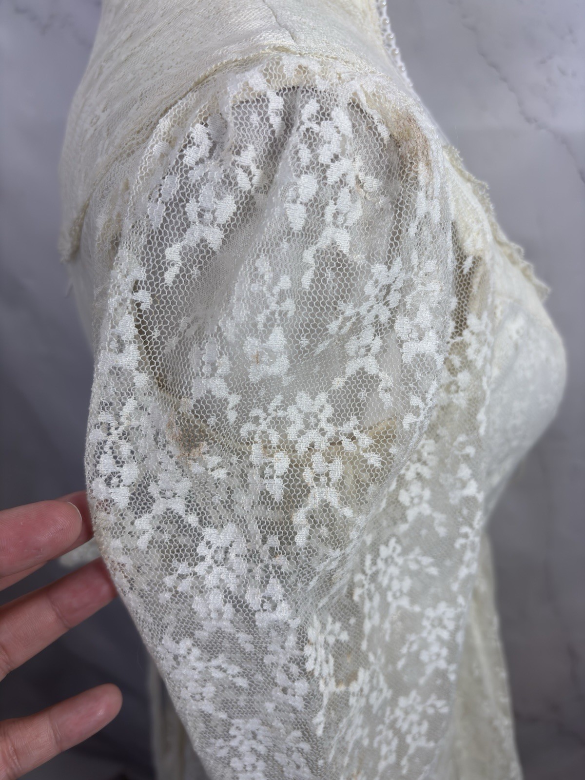 Vintage 70s Gunne Sax Romantic Renaissance Dress Bridal Maxi Cream Lace 5 Bride