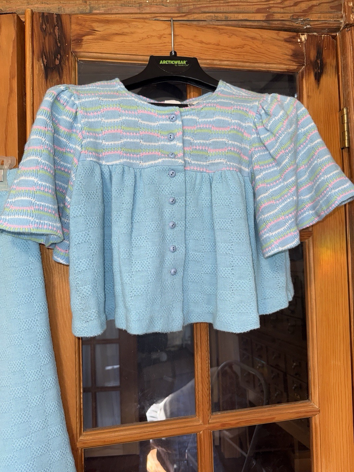 1960s Dale of California Angel Wing Crop Baby Doll Elephant Bell Bottom Pant Set