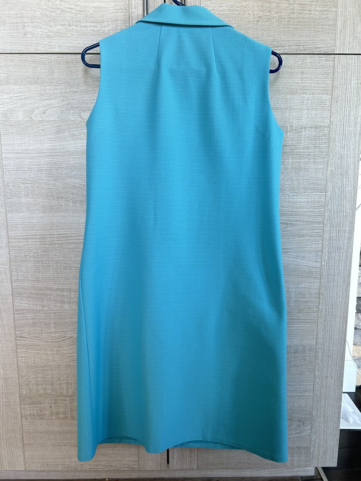 Vintage 60s Womens St Michael Shift Dress Blue Mod Jackie Sleeveless Zip Up