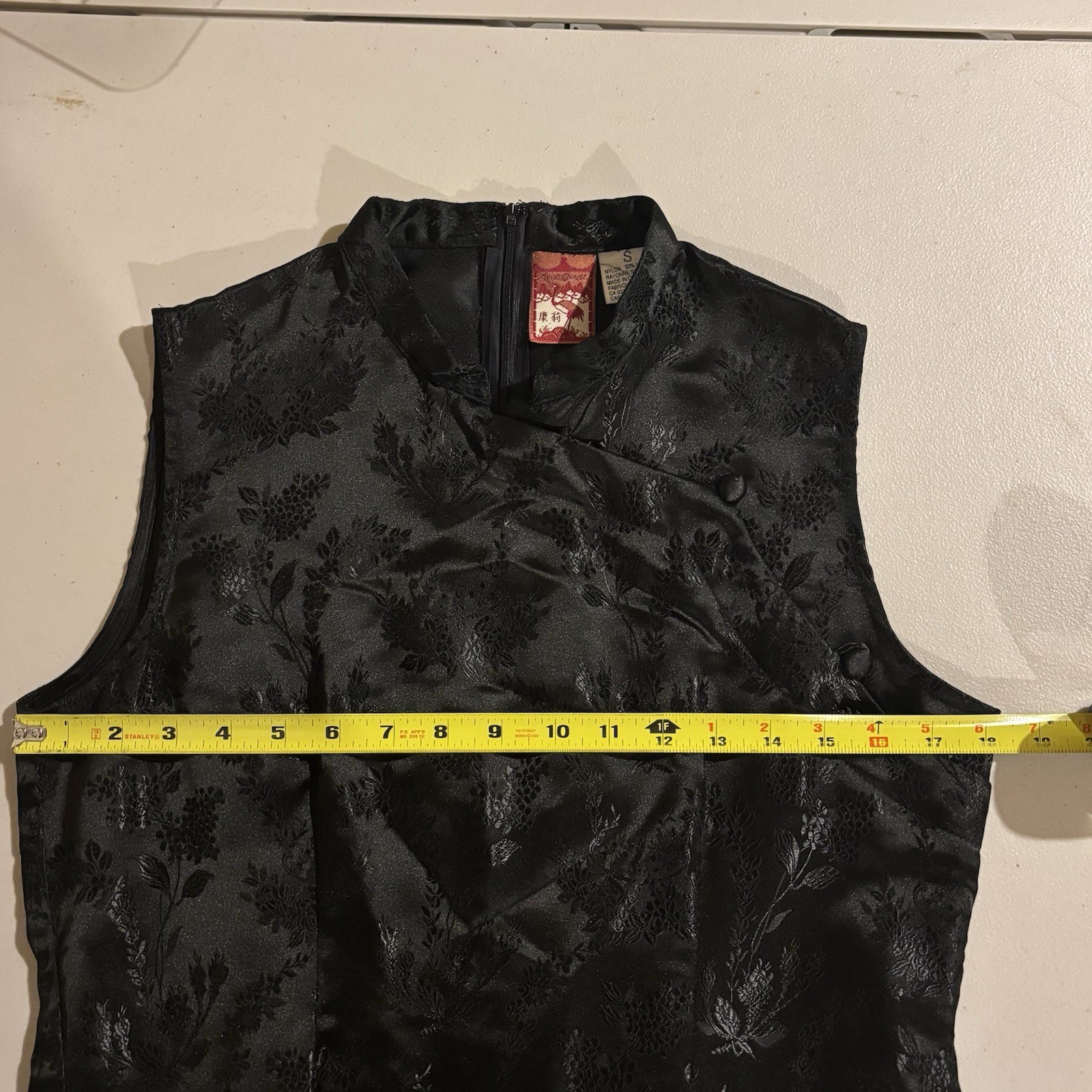 April Cornell Vintage black Asian Inspired Dress Rayon Small D-16