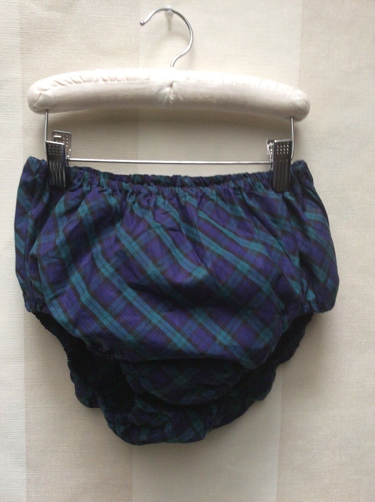 Vintage 60s Tartan Lingerie Set Made in Holland. Underskirt and Brief. Size M-L.