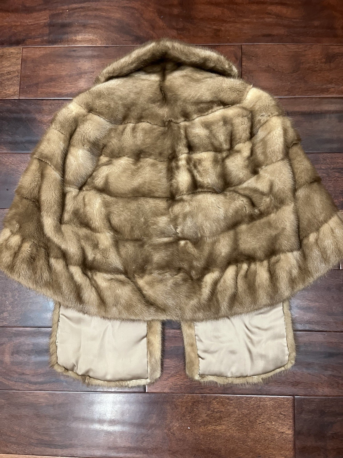 Vintage 60s Blonde Mink Fur Cape Stole Shawl Jacket Cropped Bridal Old Hollywood