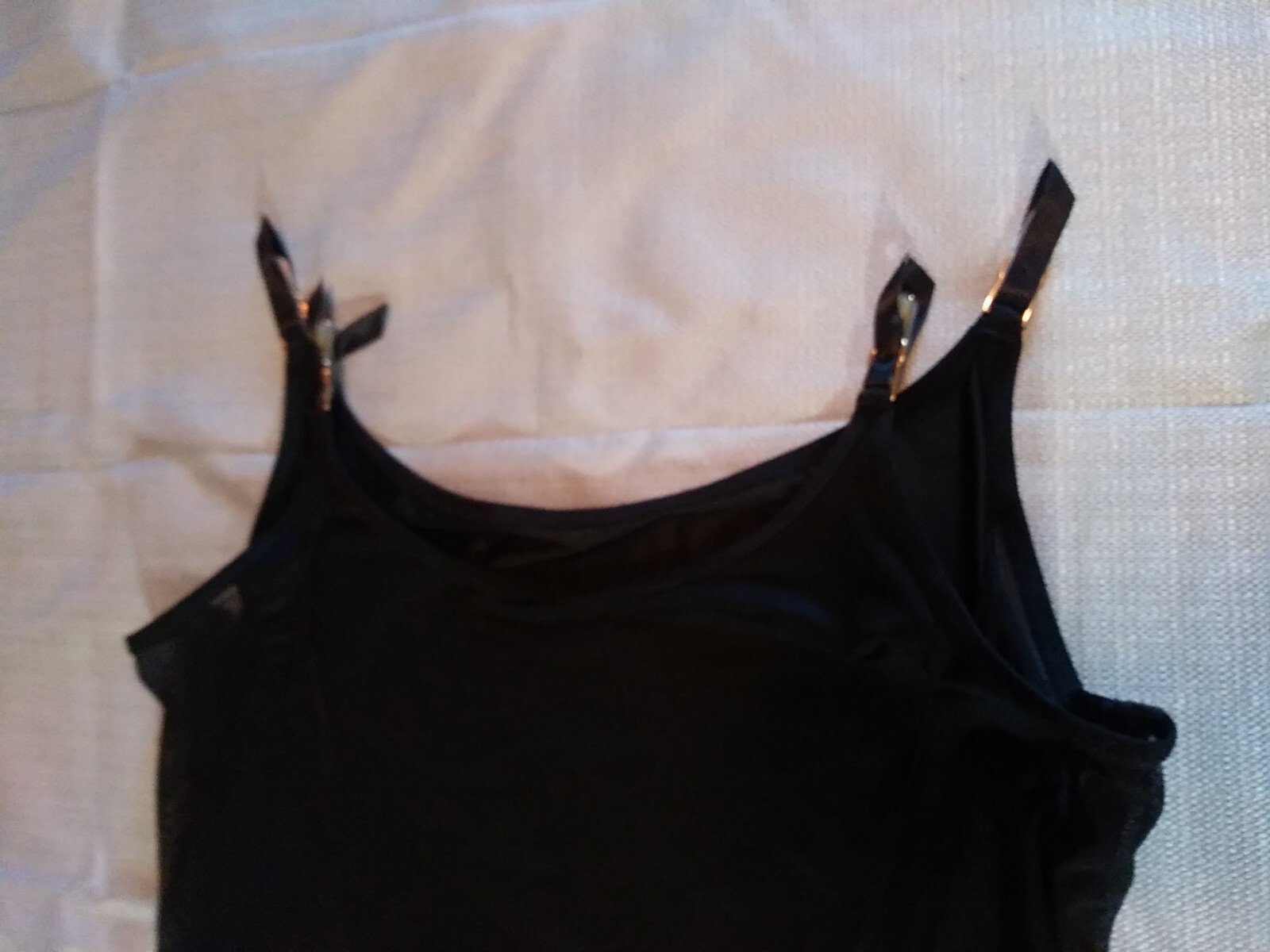 Victorias Secret Body Suit 34B Black Zip Up Side Lingerie Vintage